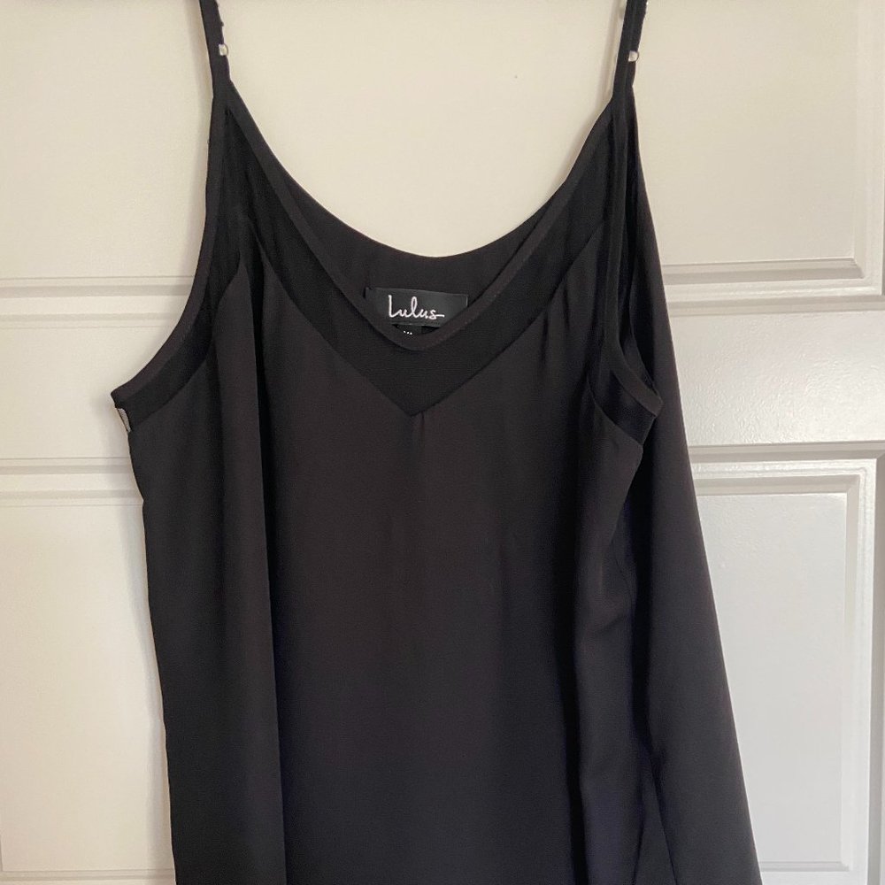 Lulu's Black Mesh Tank Top